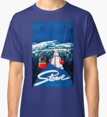 Vintage winter wonderland gondola winter sport snow ski Classic T-Shirt