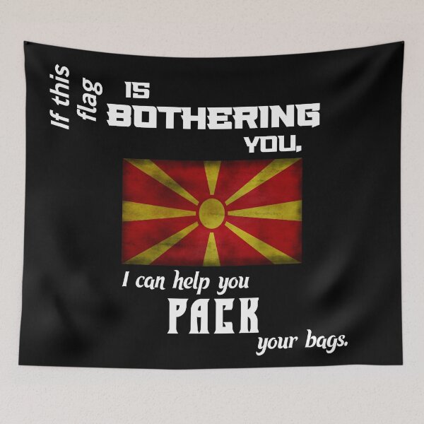 Item preview, Macedonian flag - pack your bags designed and sold by 2Girls1Shirt.
