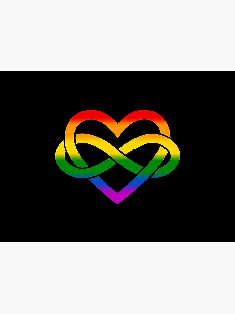 Rainbow Polyamory Infinity Heart (Black) by polyphiliashop