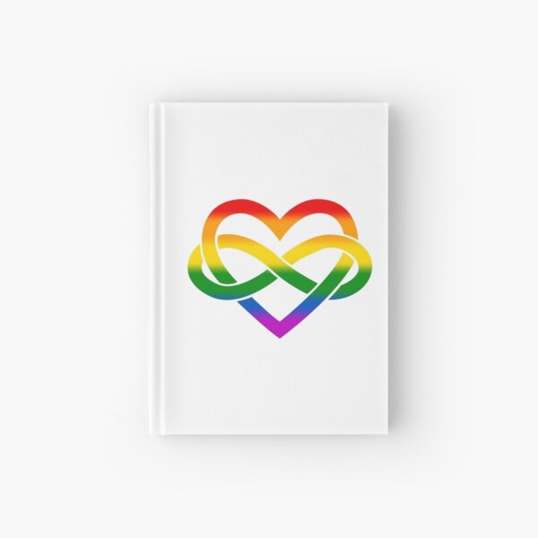 Rainbow Polyamory Infinity Heart (White) Hardcover Journal