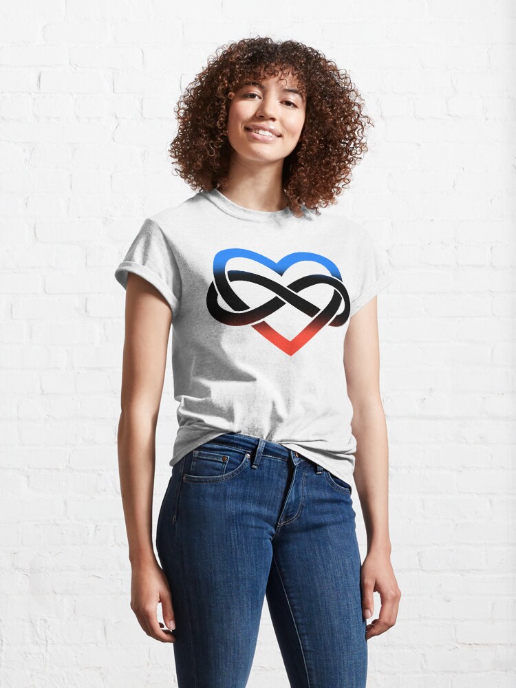 Alternate view of Polyamory Infinity Heart (White) Classic T-Shirt