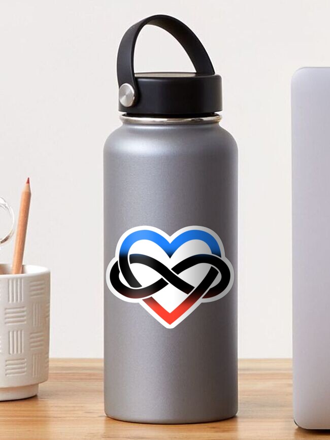 Thumbnail 1 of 3, Sticker, Polyamory Infinity Heart (White) designed and sold by polyphiliashop.