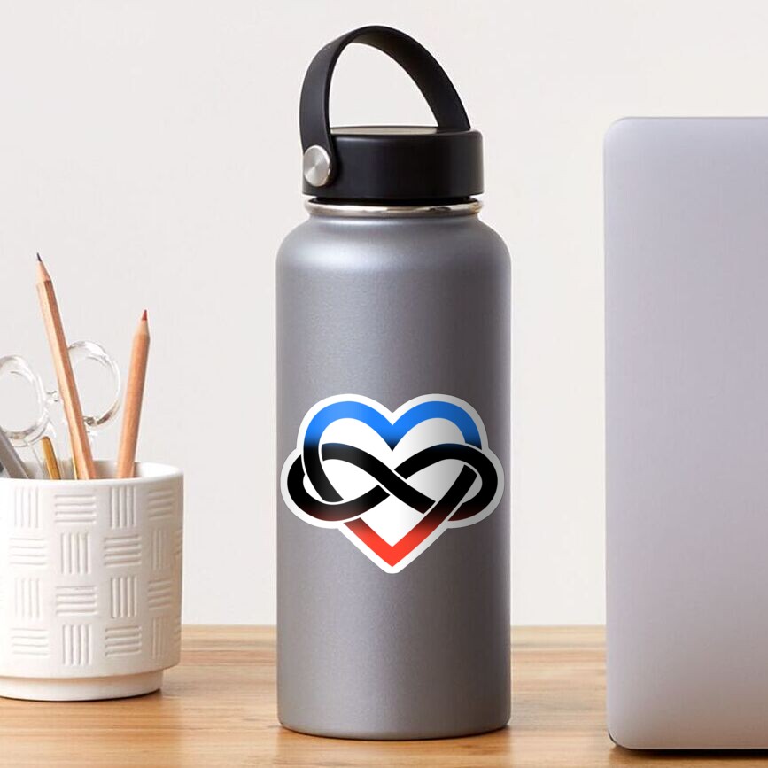 Polyamory Infinity Heart (White) Sticker