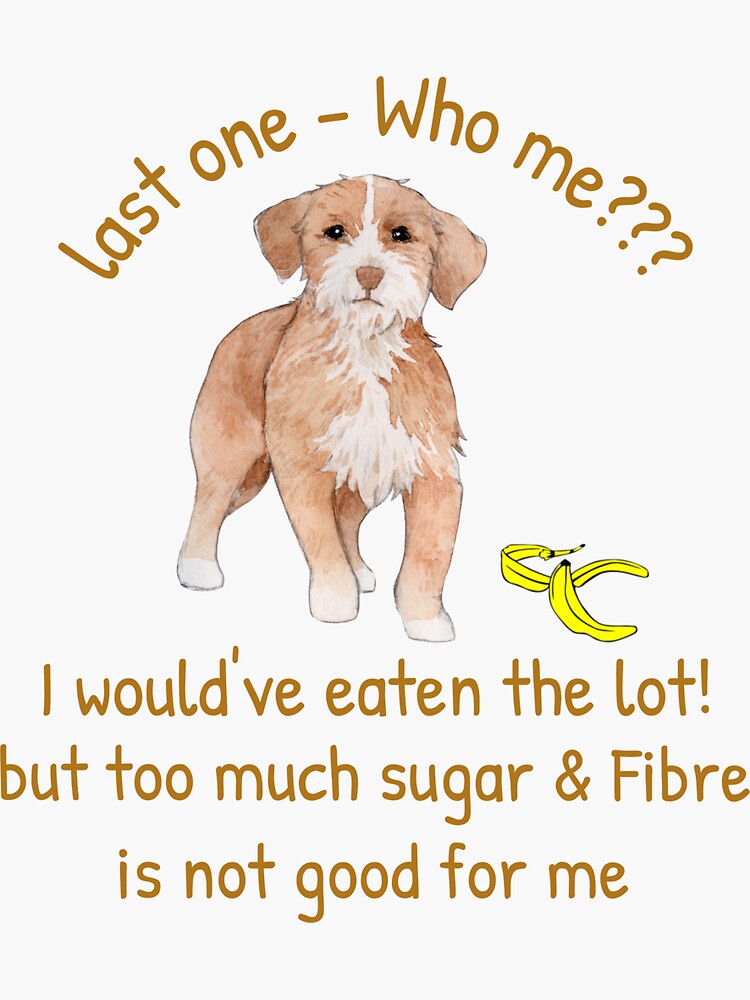 "Dog Eats Banana or Not" Sticker by Davebos Redbubble