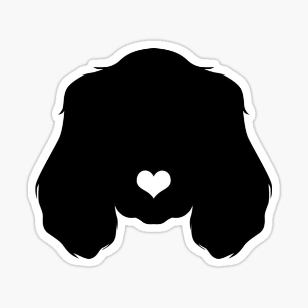funny cocker spaniel face heart dog black   Sticker
