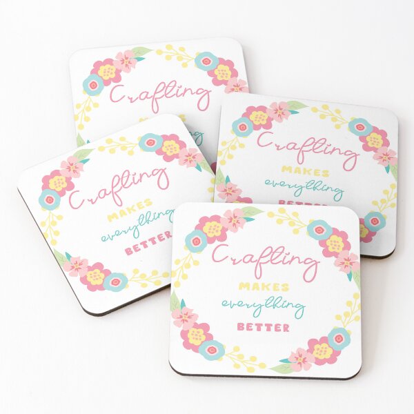 Item preview, crafting makes every thing better | colorful Quote with Flowers designed and sold by raghda-s-m.