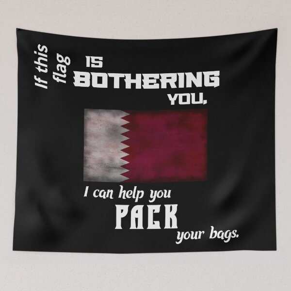 Item preview, Qatari flag - pack your bags designed and sold by 2Girls1Shirt.
