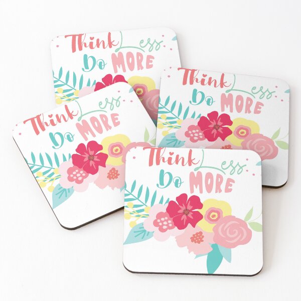 Item preview, Think less do more |colorful motivational quote with flowers designed and sold by raghda-s-m.