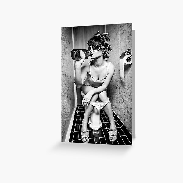 Item preview, Woman drinking on the toilet designed and sold by firstadam.