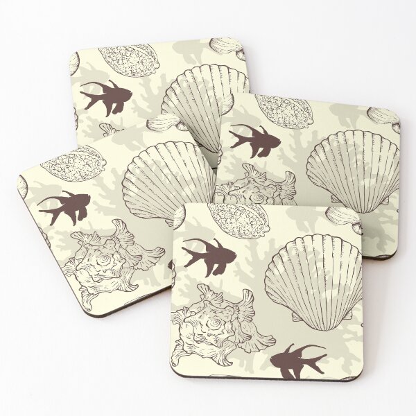 Item preview, Sea Shells and Sea Life Pattern designed and sold by PosterpartyCo.