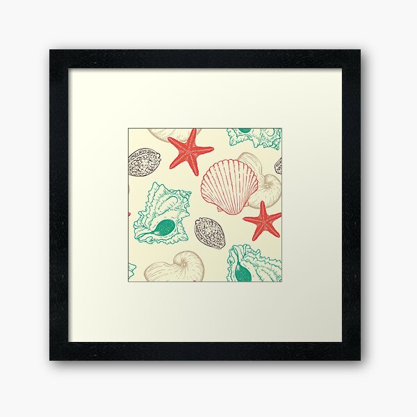 Item preview, Sea Shells and Sea Life Pattern designed and sold by PosterpartyCo.