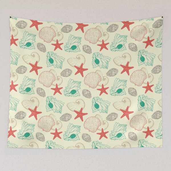 Item preview, Sea Shells and Sea Life Pattern designed and sold by PosterpartyCo.