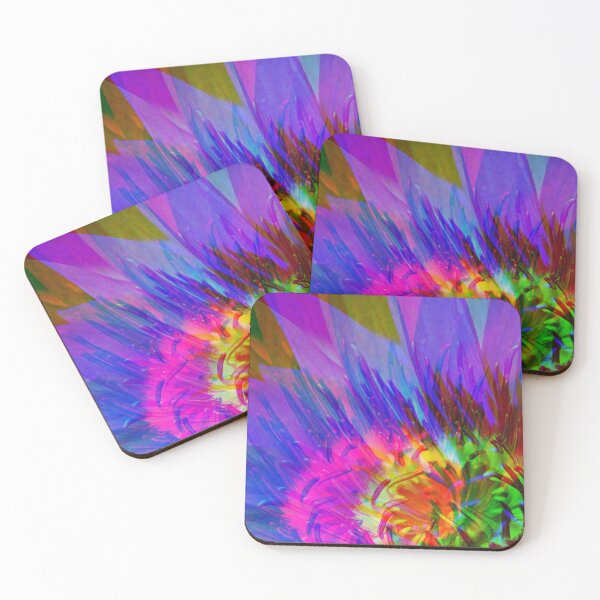 Abstract Water Lily Coasters (Set of 4)