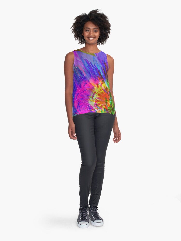 Sleeveless Top, Abstract Water Lily designed and sold by April Dowling