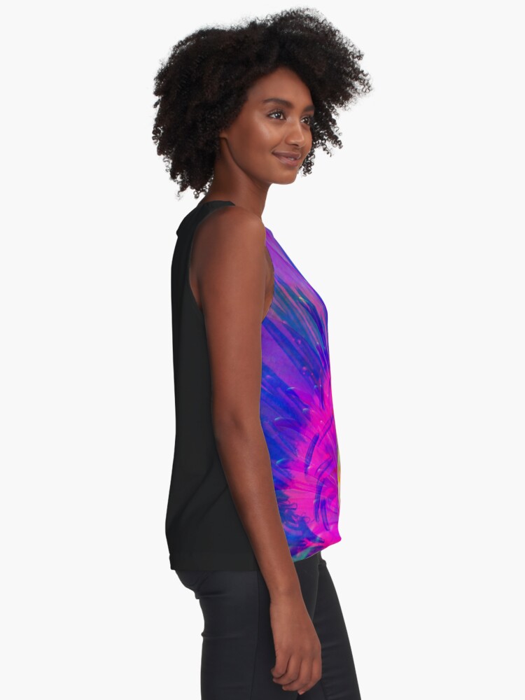 Thumbnail 2 of 6, Sleeveless Top, Abstract Water Lily designed and sold by April Dowling.