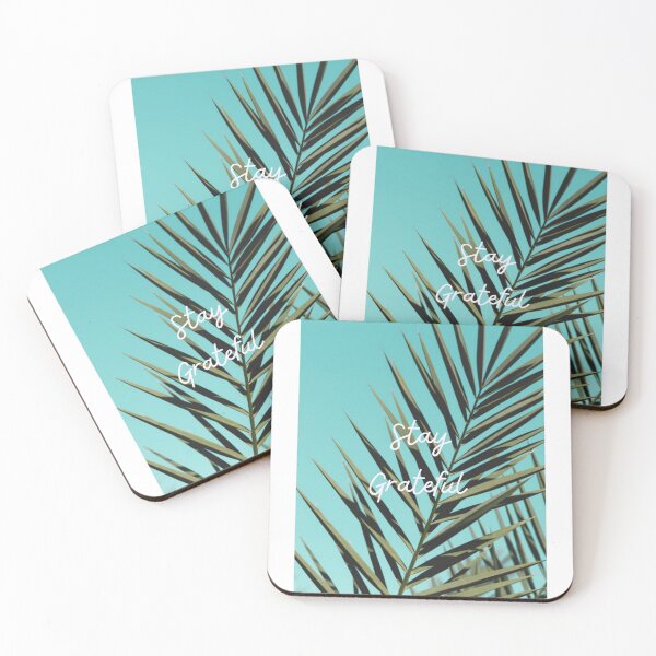 Item preview, Stay Grateful Turquoise Leafy Aesthetic Design designed and sold by Store-24.