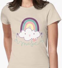 I Love Music Doodle Women's Fitted T-Shirt