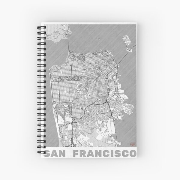 San Francisco Map Line Spiral Notebook