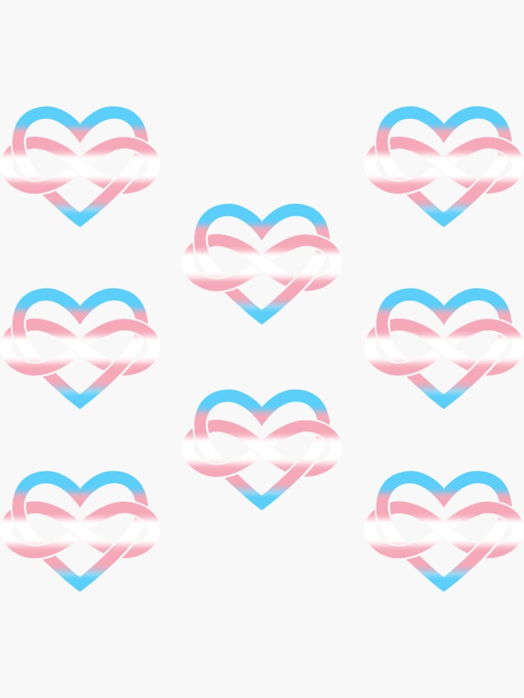 Thumbnail 3 of 3, Sticker, 8x Transgender Polyamory Infinity Heart designed and sold by polyphiliashop.