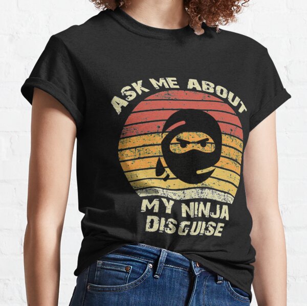 Toddler Ask Me About My Ninja Disguise T Shirt Cool Karate Face Mask Flip Tee (Black) 2T