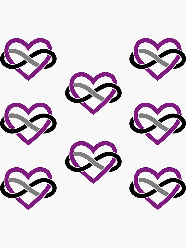 8x Asexual Polyamory Infinity Heart by polyphiliashop