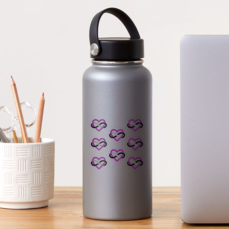 8x Asexual Polyamory Infinity Heart Sticker