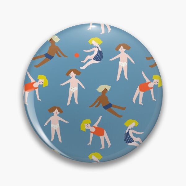 Item preview, Summer seamless  pattern with multinational children on blue background designed and sold by BychkovaEvgenia.