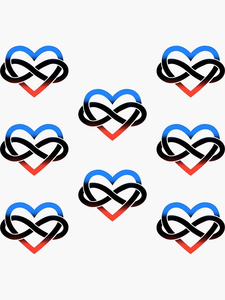 8x Polyamory Infinity Heart by polyphiliashop