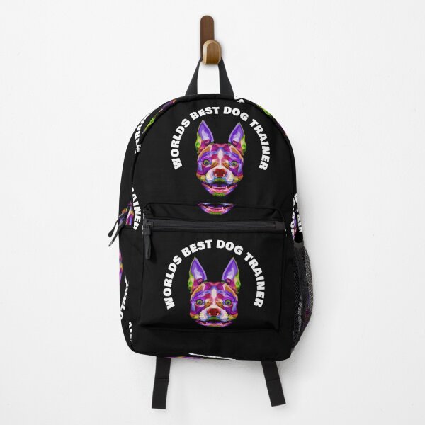 Item preview, Worlds Best Dog Trainer - Boston Terrier - Rainbow K9 - White on Black designed and sold by NoMatterLab.