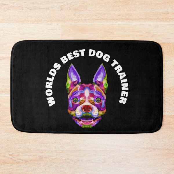 Item preview, Worlds Best Dog Trainer - Boston Terrier - Rainbow K9 - White on Black designed and sold by NoMatterLab.