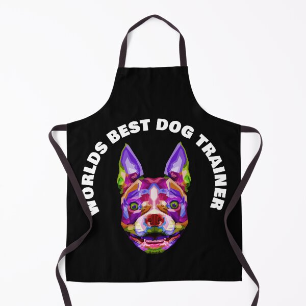 Item preview, Worlds Best Dog Trainer - Boston Terrier - Rainbow K9 - White on Black designed and sold by NoMatterLab.