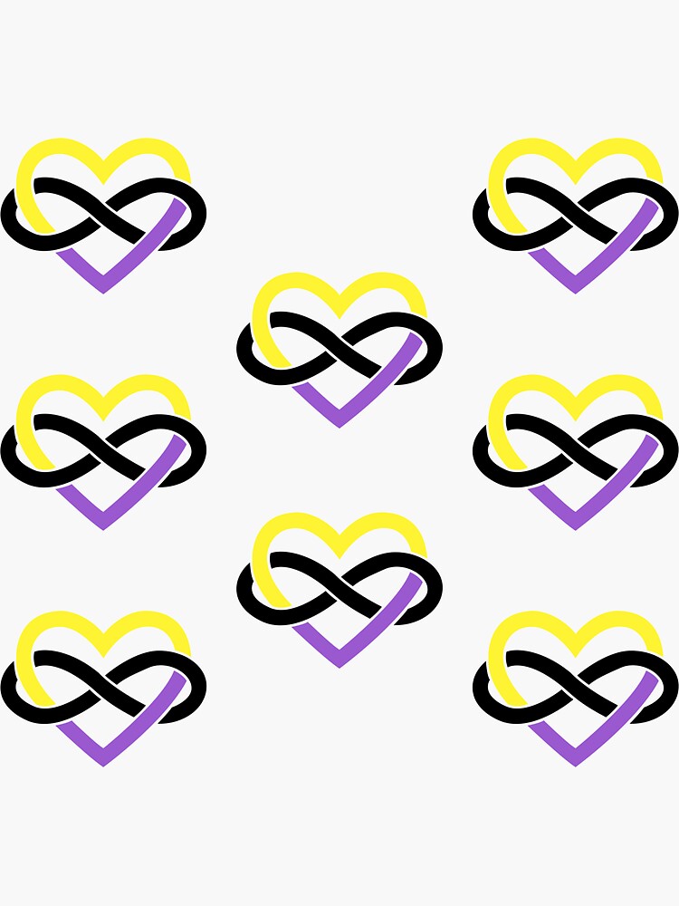 8x Nonbinary Polyamory Infinity Heart by polyphiliashop