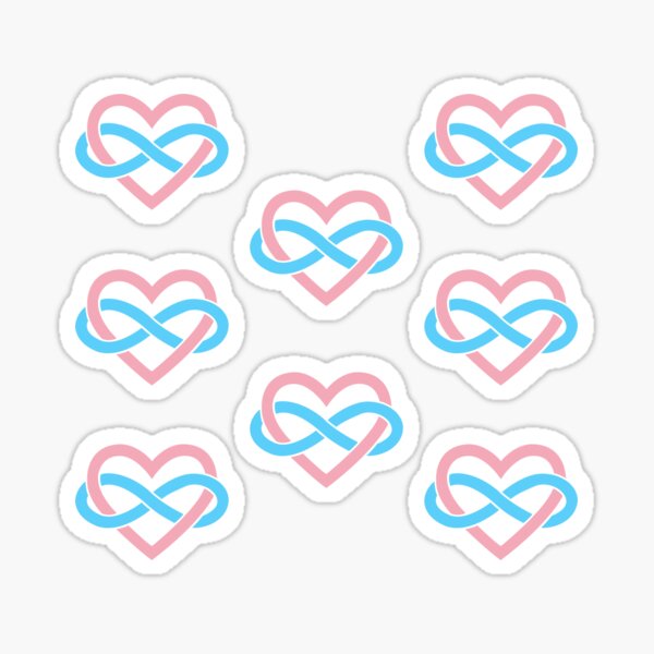 8x Transgender Polyamory Infinity Heart Sticker