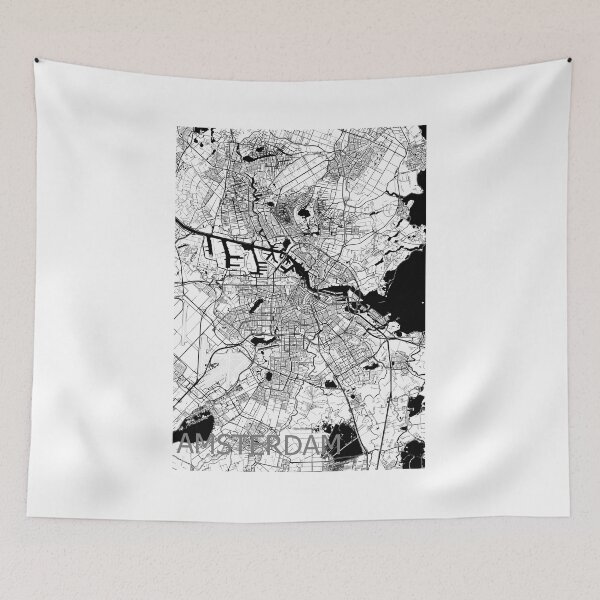 Item preview, Amsterdam - Minimalist Greyscale Map designed and sold by AidanMDesigns.