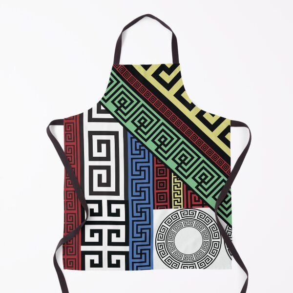 Item preview, Modern abstract greek key meander ornament Colorful patchwork seamless pattern designed and sold by mashmosh.