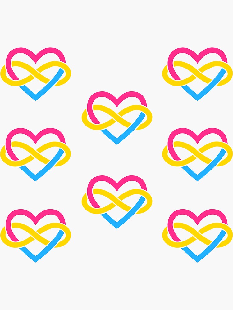 8x Pansexual Polyamory Infinity Heart by polyphiliashop