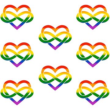 Artwork thumbnail, 8x Rainbow Polyamory Infinity Heart by polyphiliashop