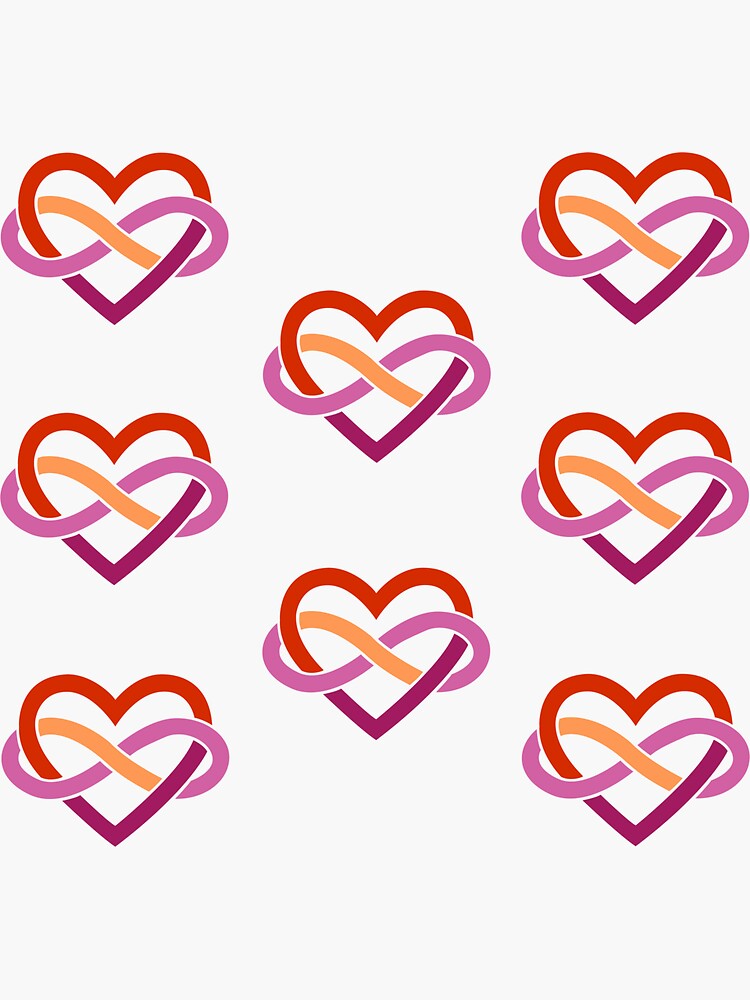 8x Lesbian Polyamory Infinity Heart by polyphiliashop