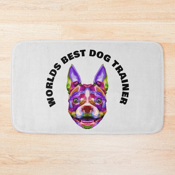 Item preview, Worlds Best Dog Trainer - Boston Terrier - Rainbow K9 - Black on White designed and sold by NoMatterLab.