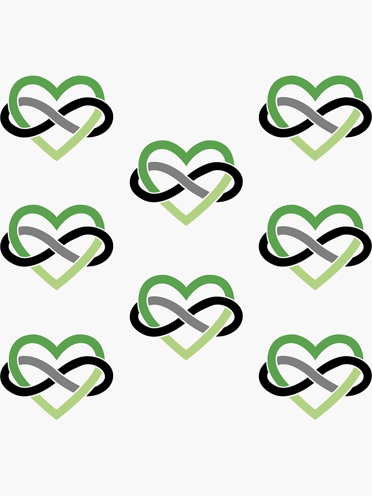 8x Aromantic Polyamory Infinity Heart by polyphiliashop