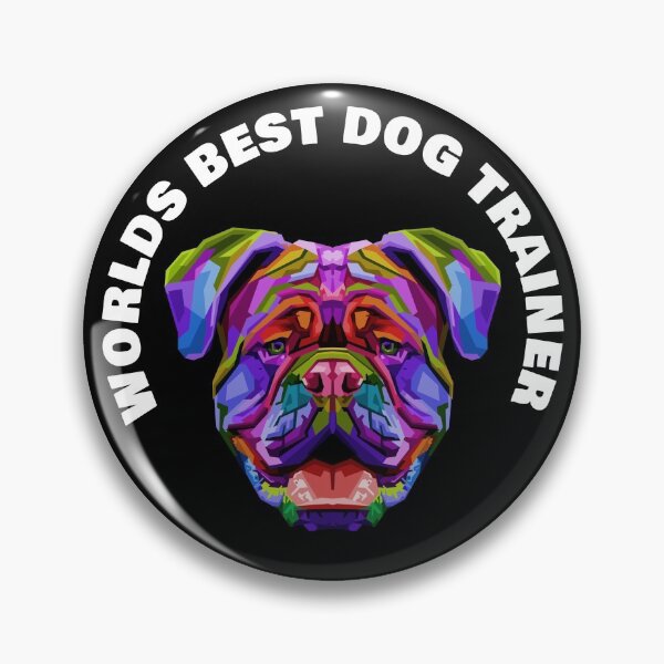 Item preview, Worlds Best Dog Trainer - British Bulldog - Rainbow K9 - White on Black designed and sold by NoMatterLab.