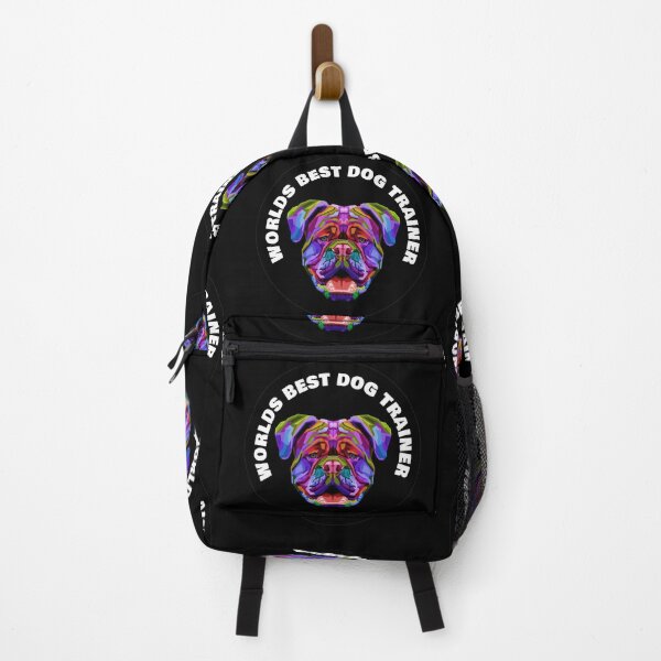 Item preview, Worlds Best Dog Trainer - British Bulldog - Rainbow K9 - White on Black designed and sold by NoMatterLab.