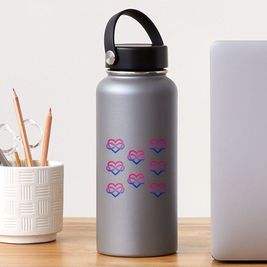 8x Bisexual Polyamory Infinity Heart Sticker