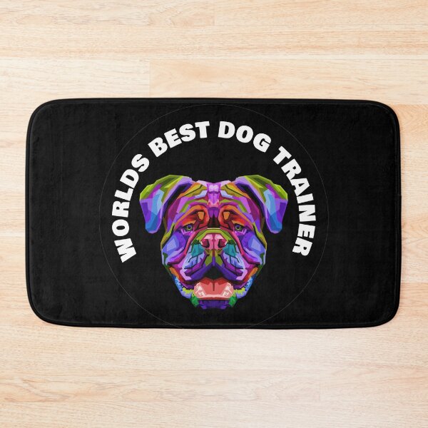 Item preview, Worlds Best Dog Trainer - British Bulldog - Rainbow K9 - White on Black designed and sold by NoMatterLab.