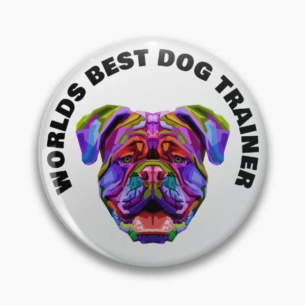 Item preview, Worlds Best Dog Trainer - British Bulldog - Rainbow K9 - Black on White designed and sold by NoMatterLab.