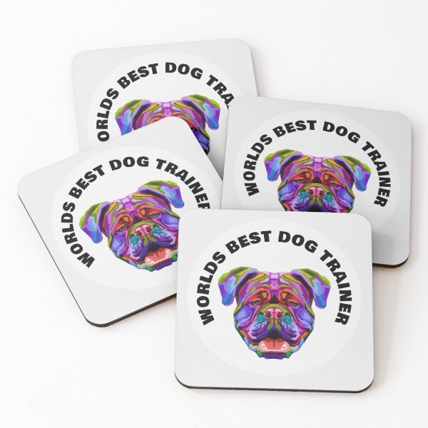 Item preview, Worlds Best Dog Trainer - British Bulldog - Rainbow K9 - Black on White designed and sold by NoMatterLab.