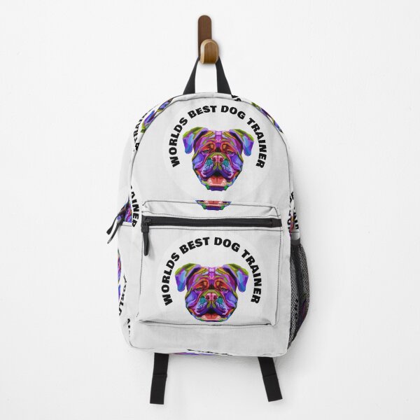 Item preview, Worlds Best Dog Trainer - British Bulldog - Rainbow K9 - Black on White designed and sold by NoMatterLab.