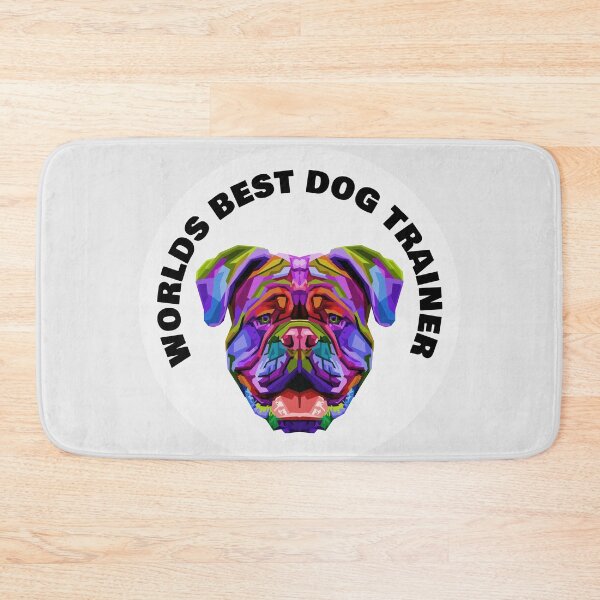 Item preview, Worlds Best Dog Trainer - British Bulldog - Rainbow K9 - Black on White designed and sold by NoMatterLab.