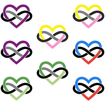 Artwork thumbnail, 8x Aroace Queerplatonic Polyamory Infinity Heart by polyphiliashop