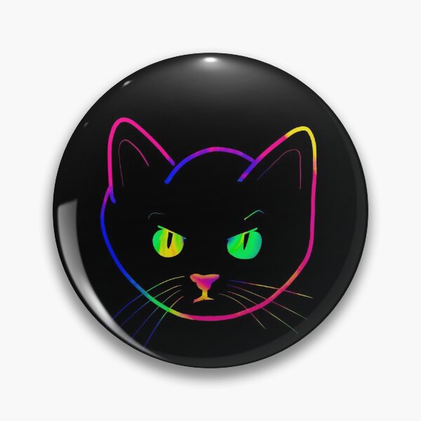 Item preview, ¡El gatito estético del teñido anudado de neón no se divierte! Gato de dibujos animados coloridos designed and sold by Cosmic-Ferret.